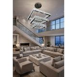 Kafkas 50X35X25CM Kare 3 Katlı Kristal Avize - Gümüş