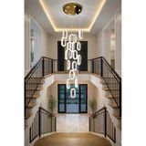 Kafkas 60Lık 20’Li Lüks Elips İthal Galeri Boşluğu Sarkıt Avize Modern Gold Tasarım