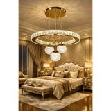 Kafkas 60LIK 3 Toplu Gold Kristal Avize