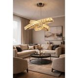 Kafkas 60X40X25 Altıgen Gümüş Modern Kristal Avize - 3