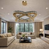 Kafkas 65LİK Birleşik Elips Gold Kristal Avize - Altın - 1