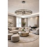 Kafkas 65LİK Kavisli Starcurve Modern Kristal Avize - Gümüş - 1
