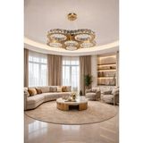 Kafkas 65LİK Orbit Papatya Gold Kristal Modern Avize - Altın - 1