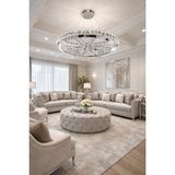 Kafkas 65LİK Yıldızlı Daire Gümüş Modern Kristal Avize - 1