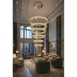 Kafkas 70X60x50x40x30 6 Katlı Krom Kristal Galeri Boşluğu Avize