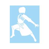 Kafkas Dansçı Folyo Kesim Etiket (beyaz) 15 Cm