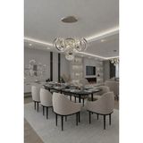 Kafkas Elegance Cappuccino Avize – 3'lü Kristal Küre Tasarım - 4 - Kiremit