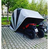Kafkas Garaj Su Geçirmez 2 Motorluk Motosiklet Garaj Kabini Gri 4 Mevsim Kullanıma Uygun - 2XL