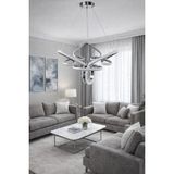 Kafkas Gümüş Taç Kristal Halkalı Modern LED Avize - 2