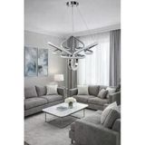 Kafkas Gümüş Taç Kristal Halkalı Modern Led Avize