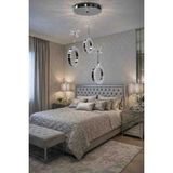 Kafkas Modern Kristal Halka Avize – 3’lü LED Tasarım I Salon & Yatak Odası Avizesi - 5 - Gümüş