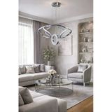 Kafkas Modern Krom Led Sarkıt Avize Kristal Halka Detaylı Tasarım