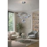 Kafkas Modern Krom Led Sarkıt Avize Kristal Küre Detaylı Tasarım