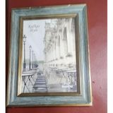 Kafkas Style Zarif Fotoğraf Çerçevesi, Mavi ve Altın Rengi, 13x18 cm, Vintage Tasarım