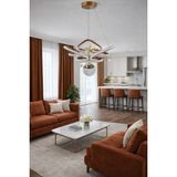 Kafkas Tarçın Taç Kristal Kelebekli Şeker Toplu LED Avize - 2 - Bronz