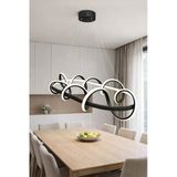 Kafkas Wave Siyah Lineer Led Avize Modern Yemek Masası & Ada Üstü