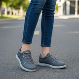 KAFKASLAR AYAKKABI Düz Taban Ortopedik Erkek Dakırs Keten Sneaker Günlük Ayakkabı - Füme