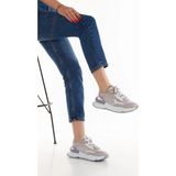 KAFKASLAR AYAKKABI Kafkaslar Kalın Taban Ortopedik Renkli Bayan Sneakers Spor Ayakkabı - Gri-Mor