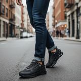 KAFKASLAR AYAKKABI Kalın Jel Taban Yeni Model Ortopedik Erkek Sneaker Spor Ayakkabı - 0 - Siyah
