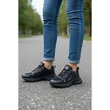 KAFKASLAR AYAKKABI Kalın Yüksek Tabanlı Yeni Model Ortopedik Bayan Sneaker Spor Ayakkabı - 0 - Siyah