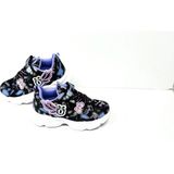 KAFKASLAR AYAKKABI Kız Çocuk Kelebek Desenli Renkli Ortopedik Sneakers Spor Ayakkabı - Siyah - Mor