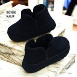 KAFKASLAR AYAKKABI Ug Model Kısa Boy Dikişli Taban Tüylü Bayan Bot Bootie - 0 - Siyah