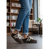 KAFKASLAR AYAKKABI Yeni Model Düz Taban Sneaker Kahverengi Kadın Spor Ayakkabı - 00Kahverengi