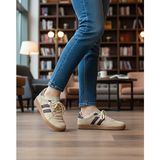 KAFKASLAR AYAKKABI Yeni Model Düz Taban Sneaker Kum Renk Kadın Spor Ayakkabı - Kum - Kahve
