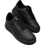 Kafkaslar Kalın Taban Kışlık Bay Bayan Düz Force Spor Sneakers Ayakkabı - 0 - Siyah