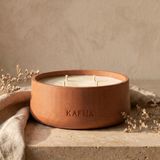 Kafna Tarçın & Vanilya Kokulu | Büyük Boy Dekoratif Beton Mum - %100 Soya Wax | Kiremit