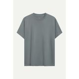KAFT Gri Erkek Regular Basic Tişört - %100 Pamuk | (Regular - Storm)