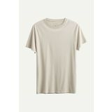 KAFT Krem Erkek Regular Basic Tişört - %100 Pamuk | (Regular - Bone)