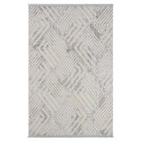 Kaftan Kf006g Bej Halı Gri Detaylı Geometrik Kabartma Desenli Akrilik Halı Tozuaz Salon Halısı 80 X 150 Krem-A.grı