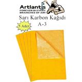 Kağıdı A3 5 Adet 29,7X42 cm Renkli Karbon Kağıdı Kopya Kağıdı Transfer Kağıdı Sarı - Standart