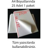 Kağıdı A4 Yapışkanlı Sticker – Kuvvetli Yapışkanlı ,a4 Yapışkanlı Etiket Kağıdı, 21X29.7 Cm, 25 Yaprak, 160 Gr, Tüm Yazıcılarla Uyumlu, Beyaz