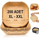Kağıdı Xl-Xxl Büyük Boy Kare 200 Adet Hava Fritöz Parşömen Fırın Kağıdı Tek Kullanımlık Kağıt Fırın Fritöz Pişirme Kızartma Tavası Için Uygun 20CM