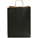 Kağıt Çanta Burgu Saplı 31X41X12CM(KÖRÜK) - Siyah 25 Adet