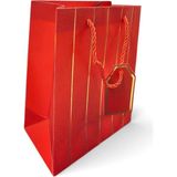 Kağıt Çanta Ithal Kırmızı 26X32X12 cm 12'li