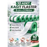 Kağıt Flaster 5 Cm X 5 M 10 Adet Sabitleme Bandı Hassas Ciltler İçin