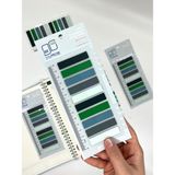 Kağıt Gemi 10 Renkli Cetvelli Gri ve Yeşil Tonları Indeks Sticker/index/post-It/postit/kitap Ayracı/not Kağıdı