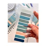 Kağıt Gemi Dükkan 10 Renkli Cetvelli Mavi Tonları Oval Pet İndeks/index Sticker/Postit/Post-it/Not Kağıdı/Kitap Ayracı