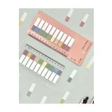 Kağıt Gemi Dükkan 10 Renkli Cetvelli Yarım Morandi Renkler İndeks Sticker/İndex/Postit/Post-it/Kitap Ayracı/Not Kağıdı