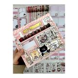 Kağıt Gemi Dükkan Cat Dessert 10'lu Washi Bant(10*2m)+97 Adet Postit+10 Yaprak Sticker Set/Masking Tape/Desenli Bant
