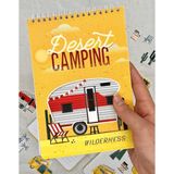 Kağıt Gemi Dükkan Çizgili Desert Camping 60 Yaprak Spiralli Defter Tek Yaprak Stickerlı/Etiket/Çıkartma