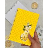 Kağıt Gemi Dükkan Çizgisiz Limon Çiçekli 60 Yaprak Spiralli Defter Tek Yaprak Stickerlı/Etiket/Çıkartma