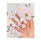 Kağıt Gemi Dükkan Glazed Starlight 3D Pembe 15 Adet Kendinden Yapışkanlı Stıcker Mühür/Damga/Sanat Çıkartmaları Pembe 1512S728