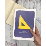Kağıt Gemi Dükkan Gönye Desenli Çizgili 96 Yaprak Defter Ajanda Notebook Okul Defteri