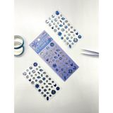 Kağıt Gemi Dükkan Holografik Kar Tanesi & Buz Kristali Mor Paket Tek Yaprak 42 Adet Taş Sticker Seti/etiket/çıkartma