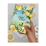 Kağıt Gemi Dükkan Kareli Limon Çiçekli Spiralli Defter Tek Yaprak Stickerlı Renkli 1512S576