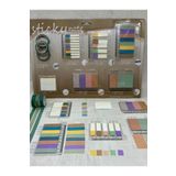 Kağıt Gemi Dükkan Karışık Tonlar Cetvelli Kahve Yeşil Mavi Renk İndeks Set Sticker/İndex/Kitap Ayracı/Washi Bant